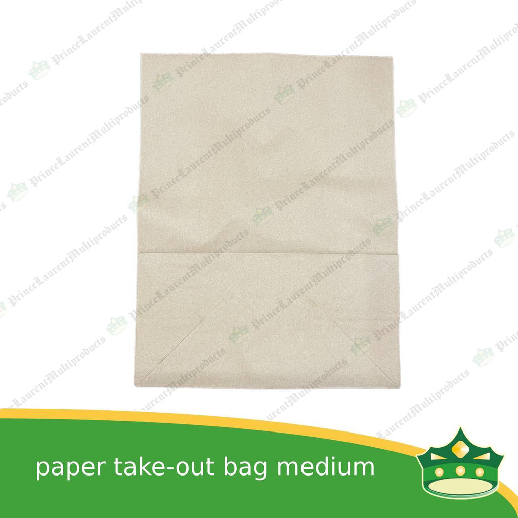 [100 pcs] paper take out bag medium for take away and delivery packaging perfect fit for paper food boxes