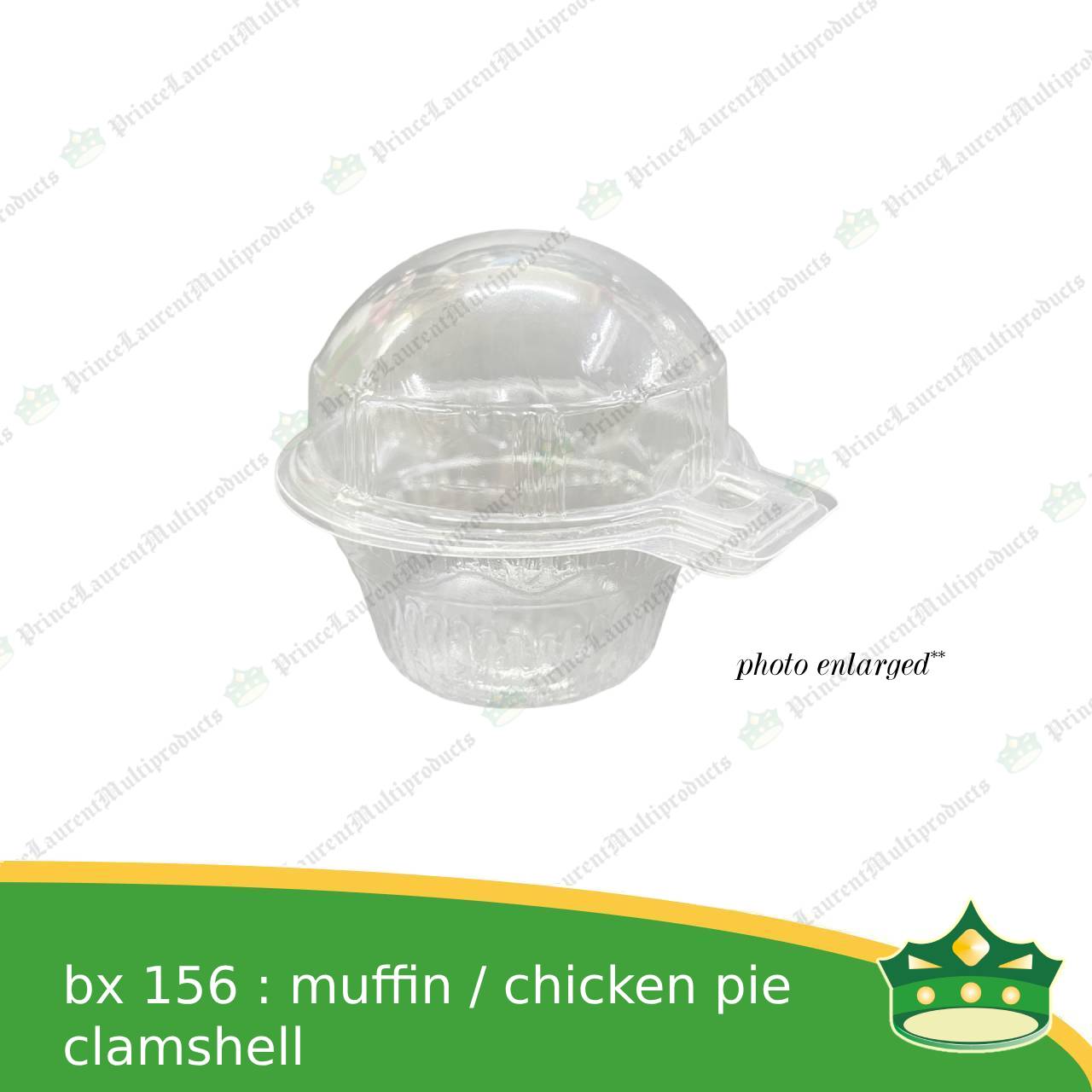 [50 pcs] bx-156 muffin chicken pie clear clamshell for pies, muffins single served, solo muffin solo pie