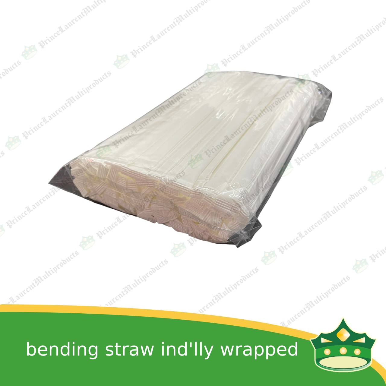 [100 pcs] bending straw white individually paper wrapped