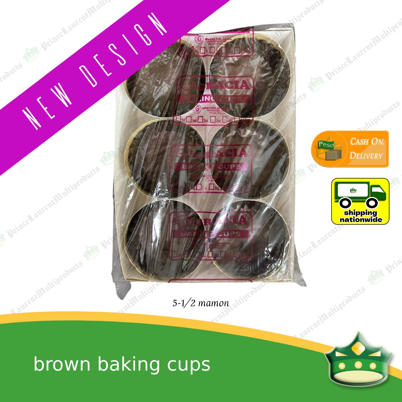 [1 pack] glassine cupcake liner baking cup BROWN for pastries,  tarts, cupcakes, eclairs, mamon