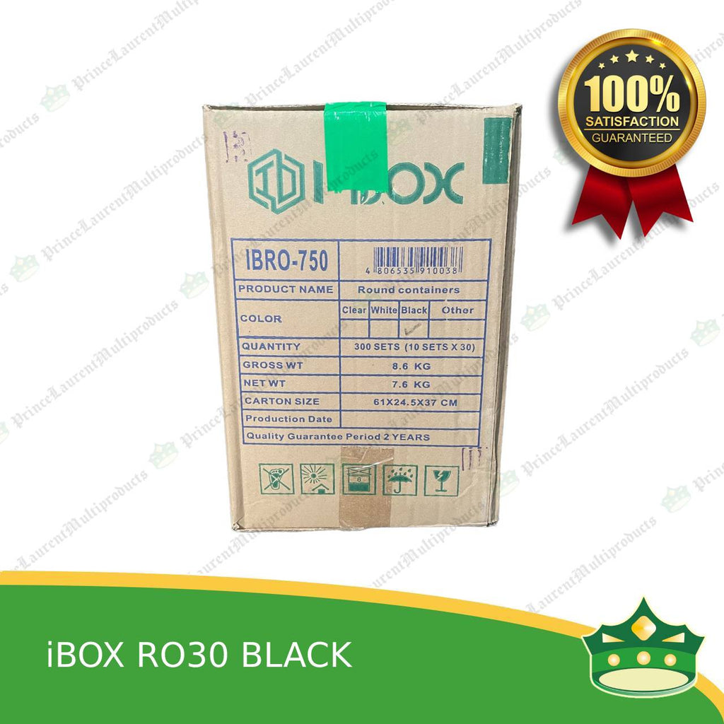 [300 pcs] IBOX brand ro30 BLACK microwavable plastic round containers take out for meals and other food products