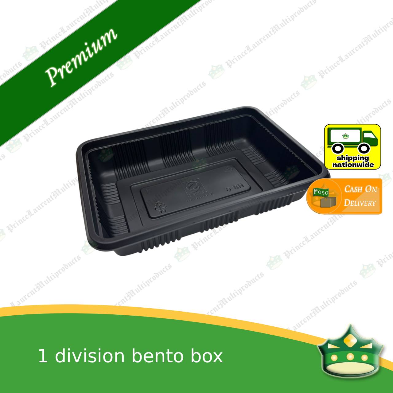 [50 pcs] 1 division bento box black body with clear lid for bento meals food packs rice fruits desserts viands combination meals
