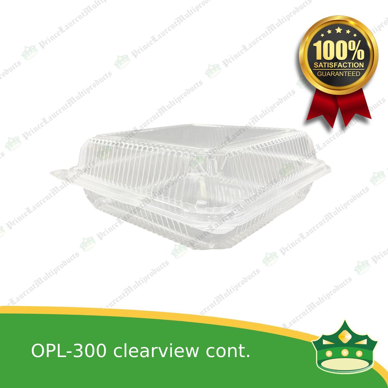 [50 pcs] clear clamshell OPL300 OPS clearview food containers for any food products, muffins, cakes, chiffon, cupcakes, salad, fruit, baked goods