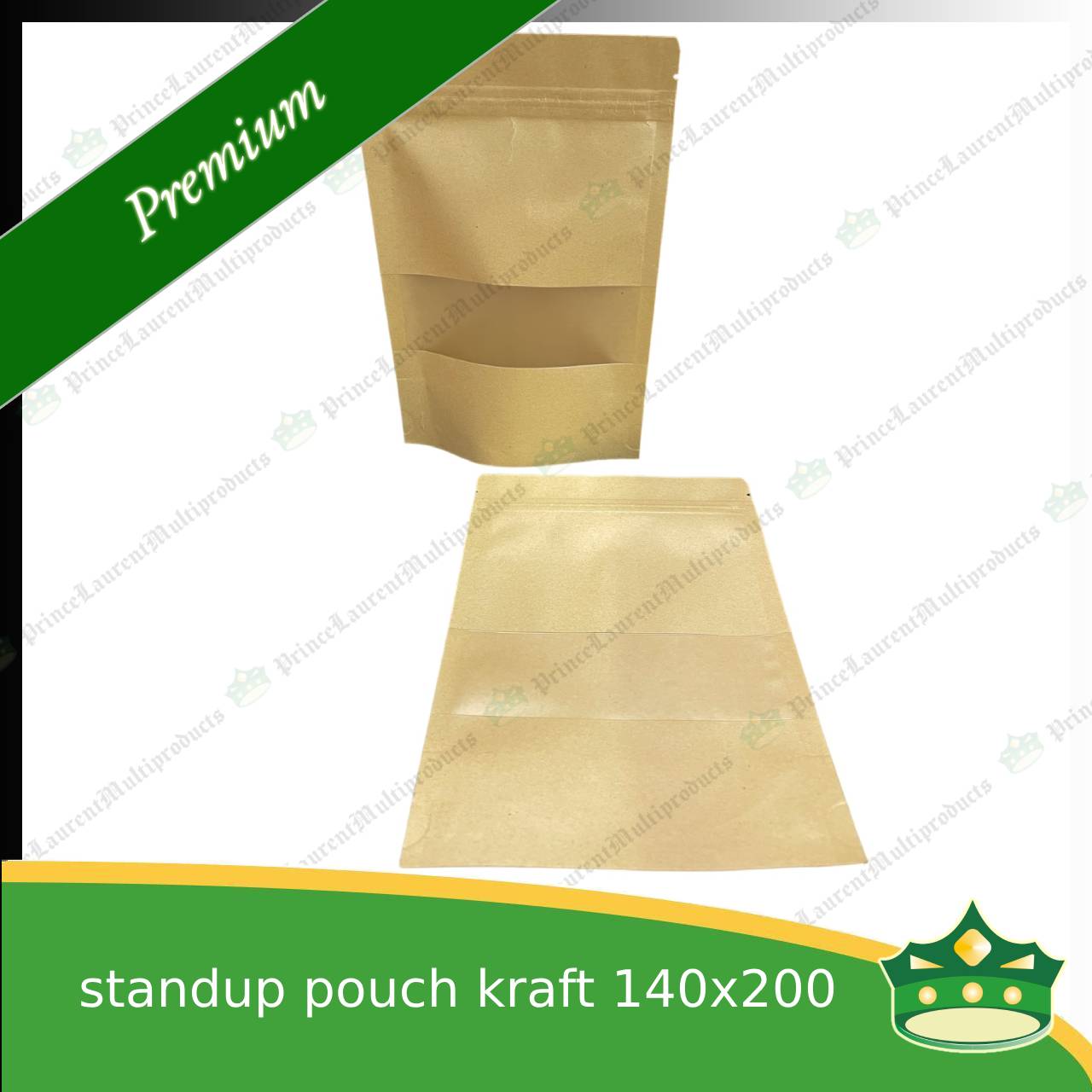 [100 pcs] standup pouch with ziplock kraft with window 140 x 200 mm for repacking corn, peanuts, anchovies dilis, nuts, sweets, sampaloc, chicharon, snacks, baked goodies