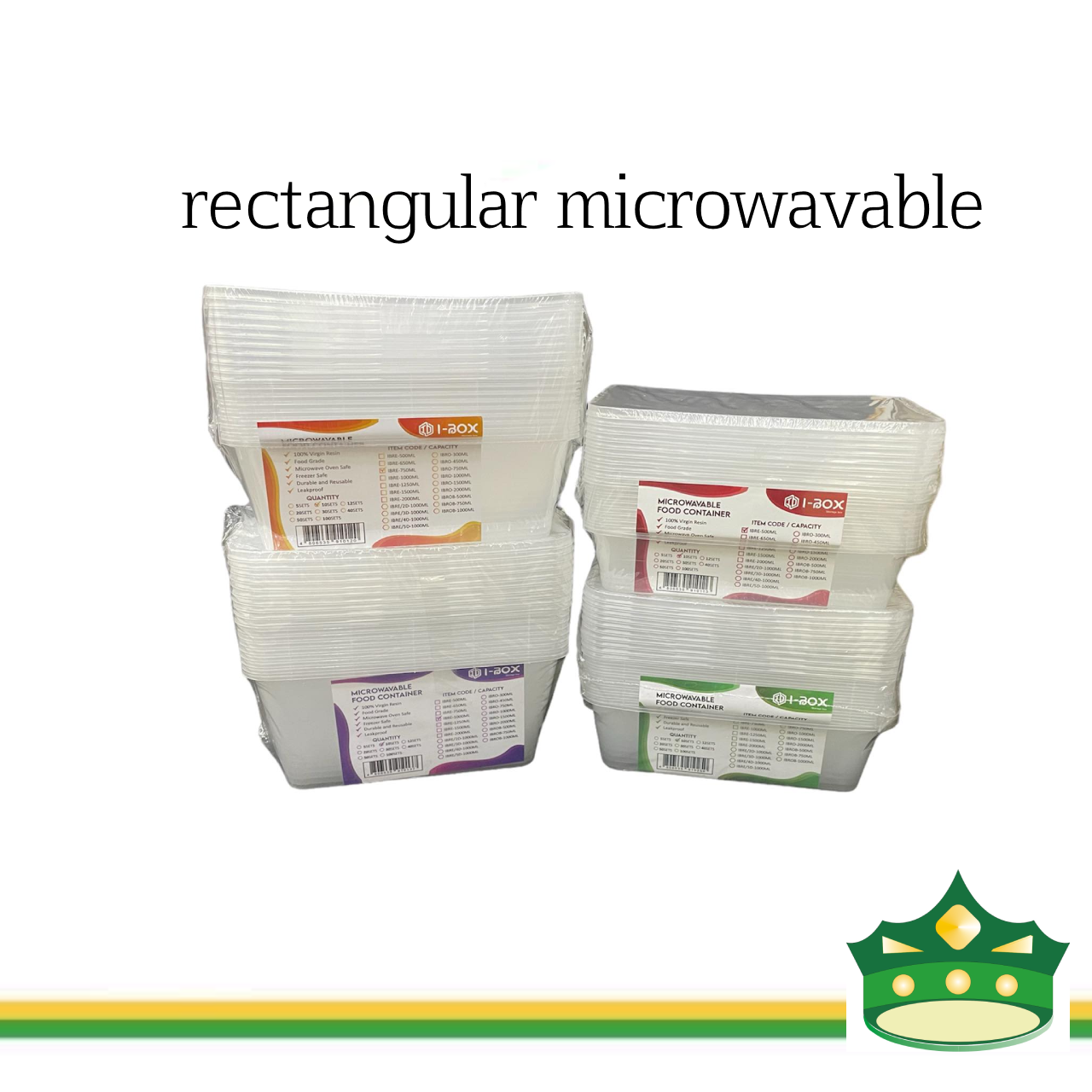 IBOX brand microwavable plastic rectangular containers take out for meals and other food products