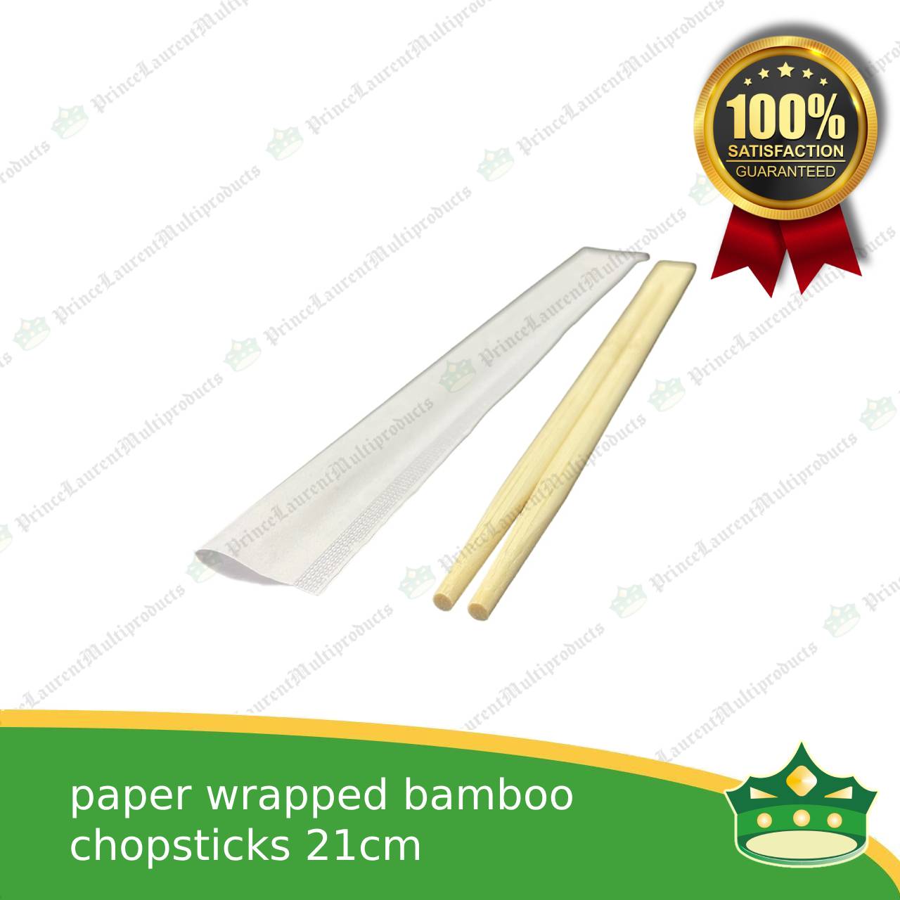 [100 pcs] individually paper wrapped bamboo chopsticks 21cm as disposable biodegradable cutleries for takeouts as utensils