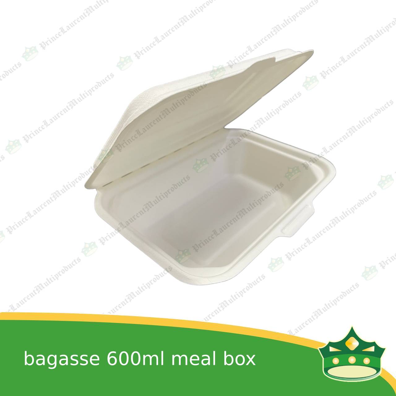 [50 pcs] bagasse 600ml meal box paper take out food box compostable biodegradable take away boxes for meals, rice toppings, catering food
