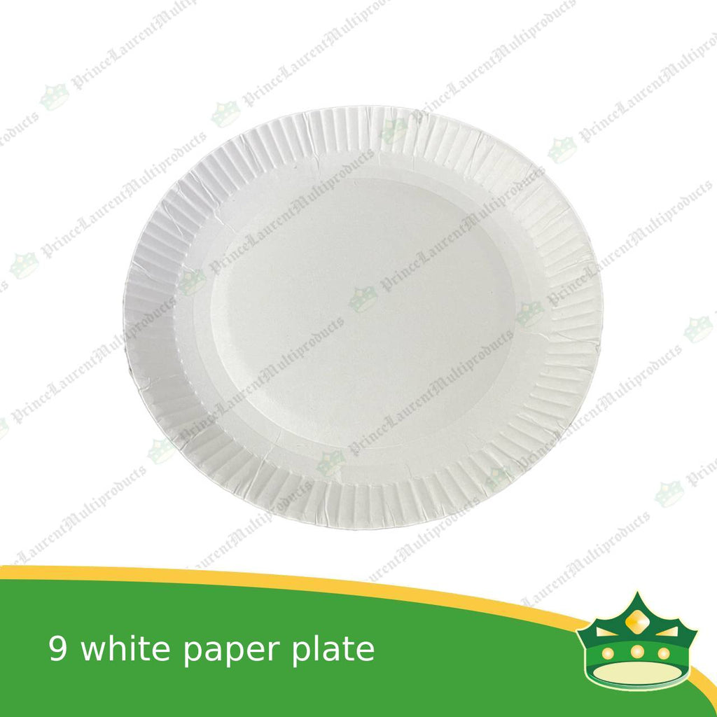 [44 pcs] 9 inch paper plate white use as disposable serving dish for all occasions