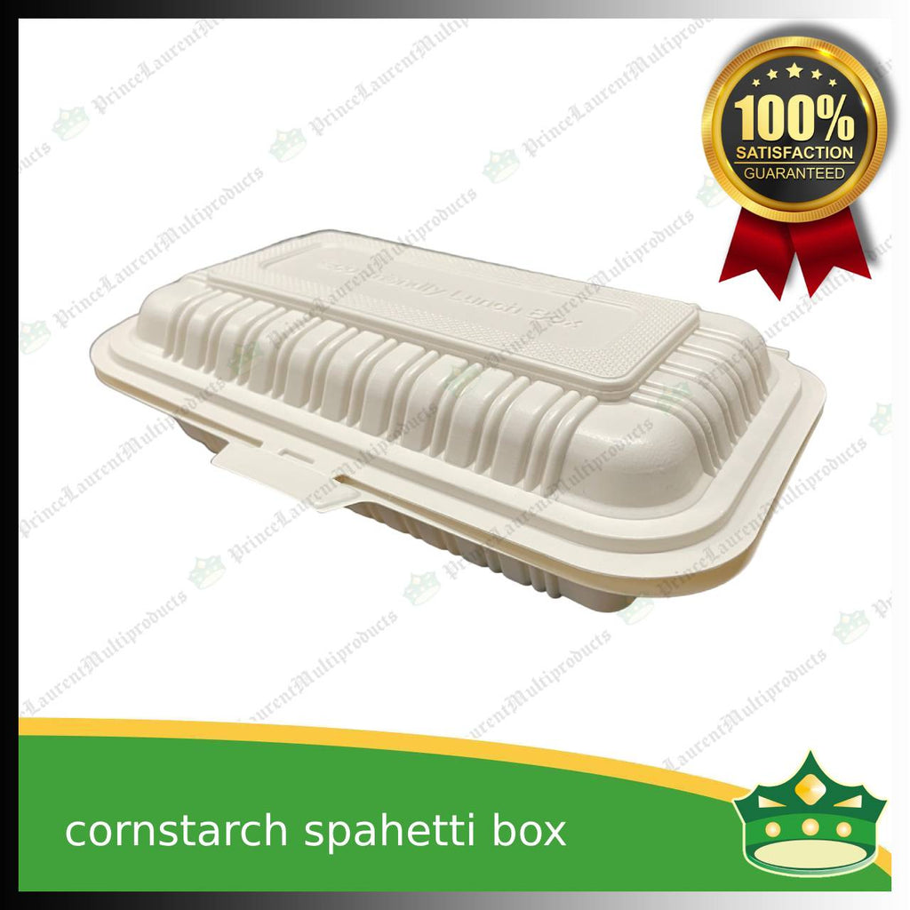 [50 pcs] spaghetti noodle box compostable cornstarch food box biodegradable meal box