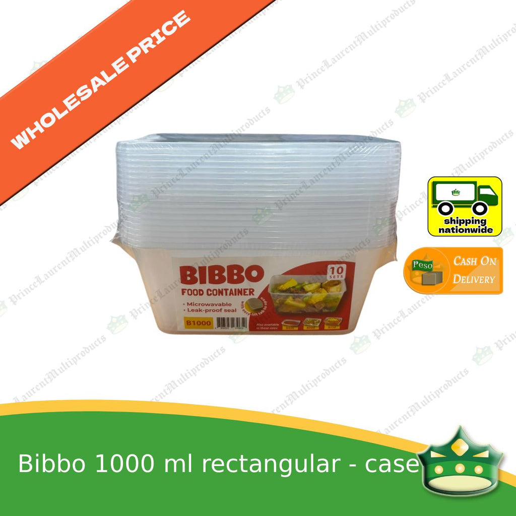 [300 pcs] Bibbo 1000 ml rectangular microwavable container with lids for packed meals rice lunch wholesale