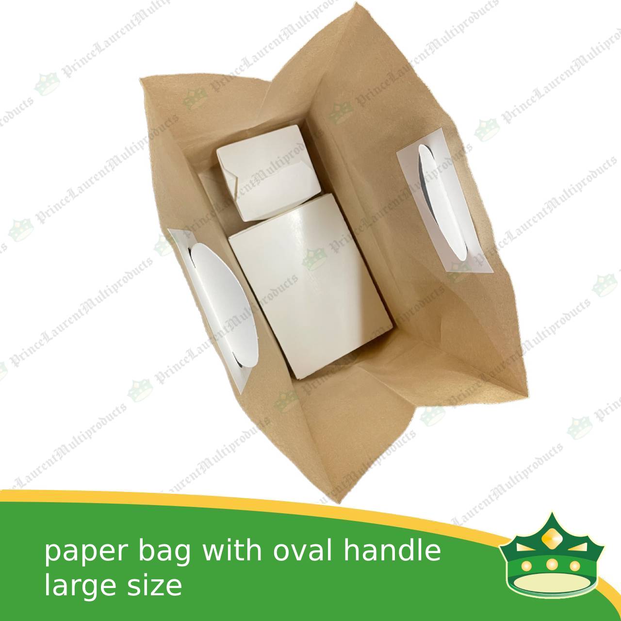 [50 pcs] kraft paper bag with oval handle large (275x142x336mm)