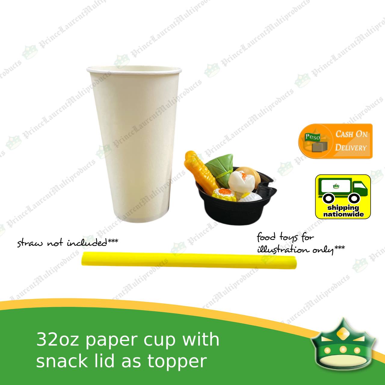 [50 pcs] snack lid topper insert cup topper for combo meal 2in1 fries and drink, dimsum topper, fishballs topper, meatballs topper or any snack combo with beverage