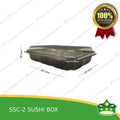 [50 pcs] sushi box clamshell half clear half black ssc-2