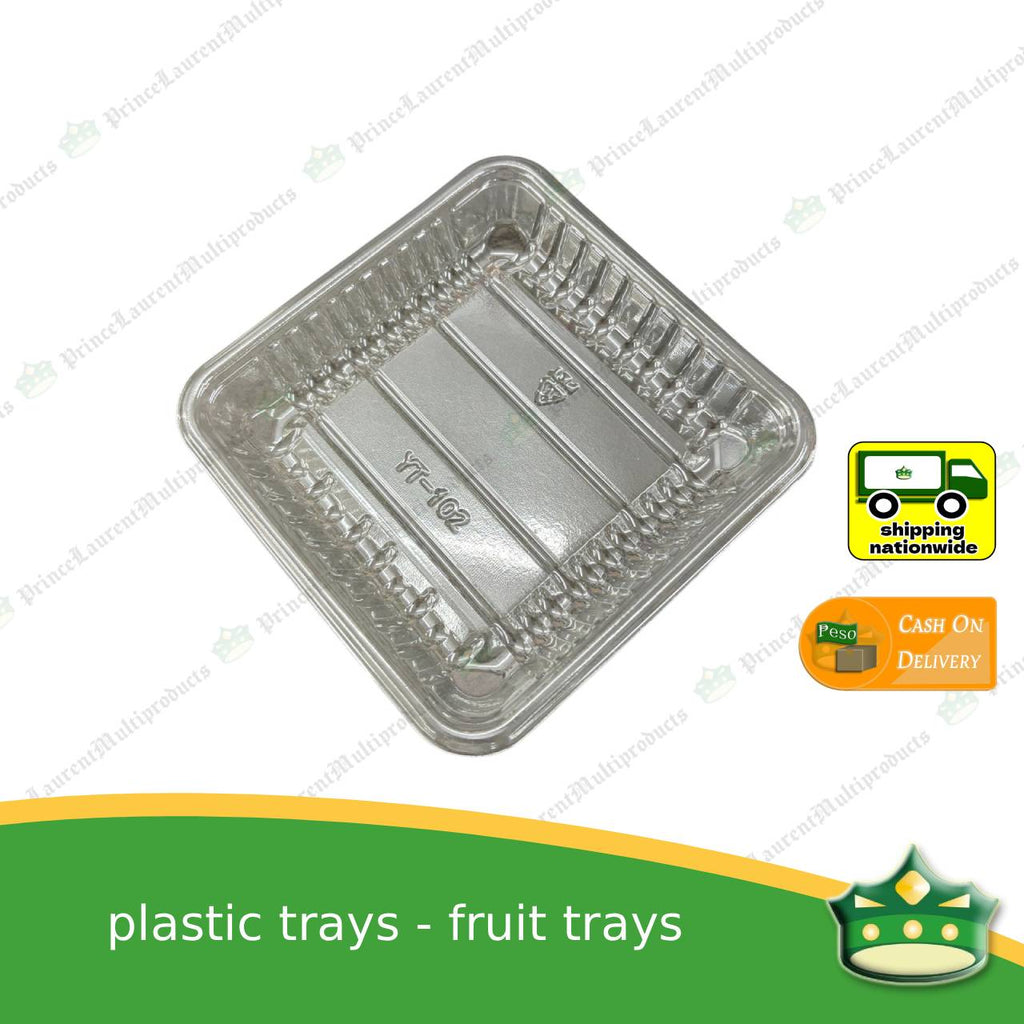 [100 pcs] multi-functional plastic fruit trays square or rectangular for repacking fruits vegetables