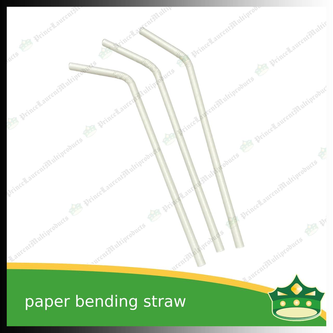 [100 pcs] bending paper straw white / colored for milk shakes, juices and other cold beverages