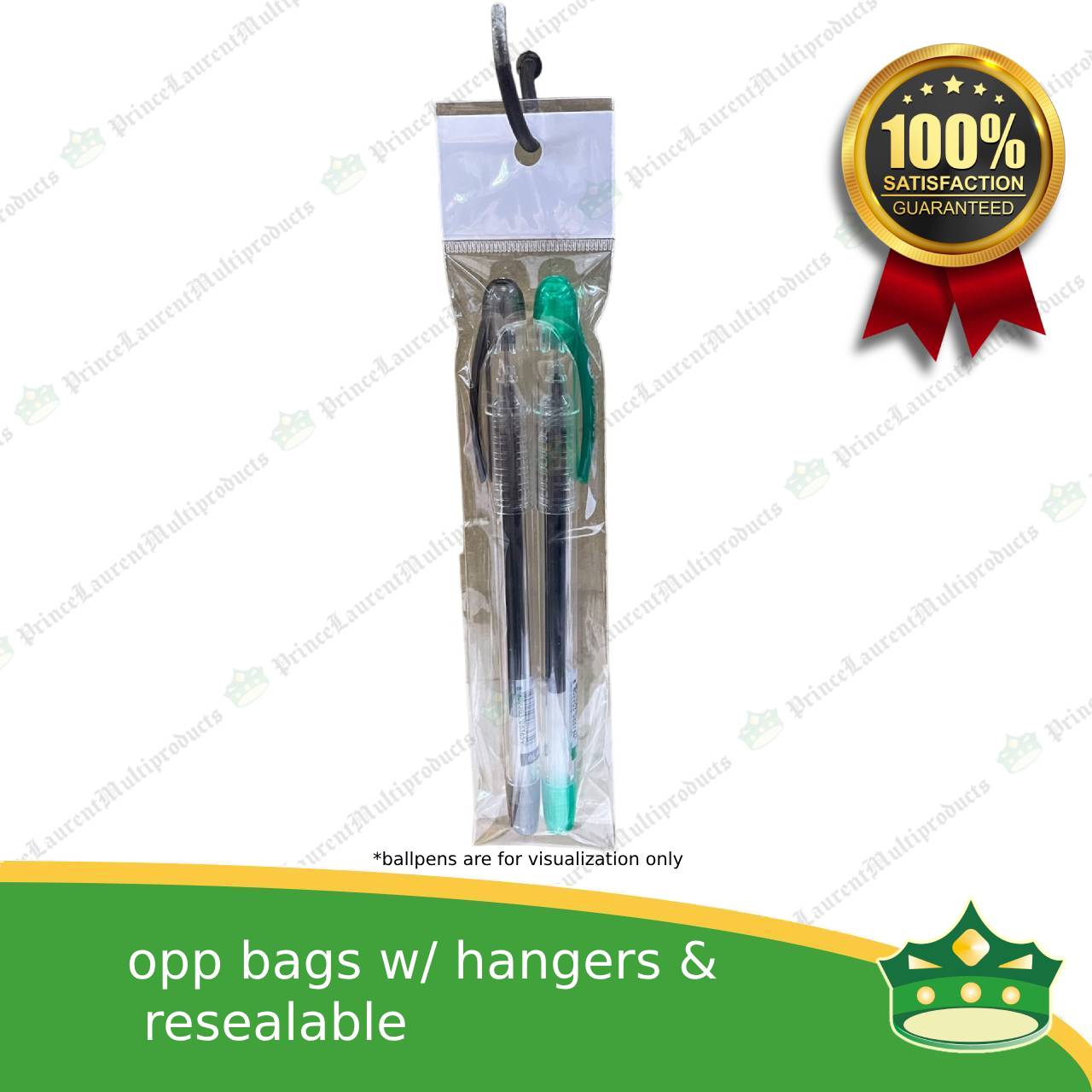 [500 pcs] opp bag with ivory liner and punch hole for display hanging products with resealable flap (medium sizes)