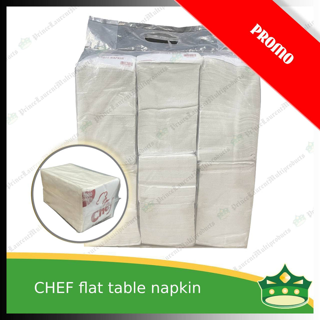 [5+1] flat table napkin MG pulp white for food & catering services, hospitality services, household uses