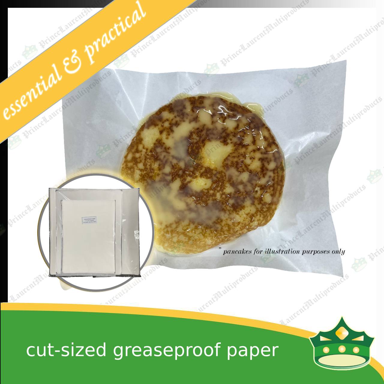 [100 pcs] cut-sized greaseproof paper sheet 50 microns for wrapping food, other products, baking and cooking