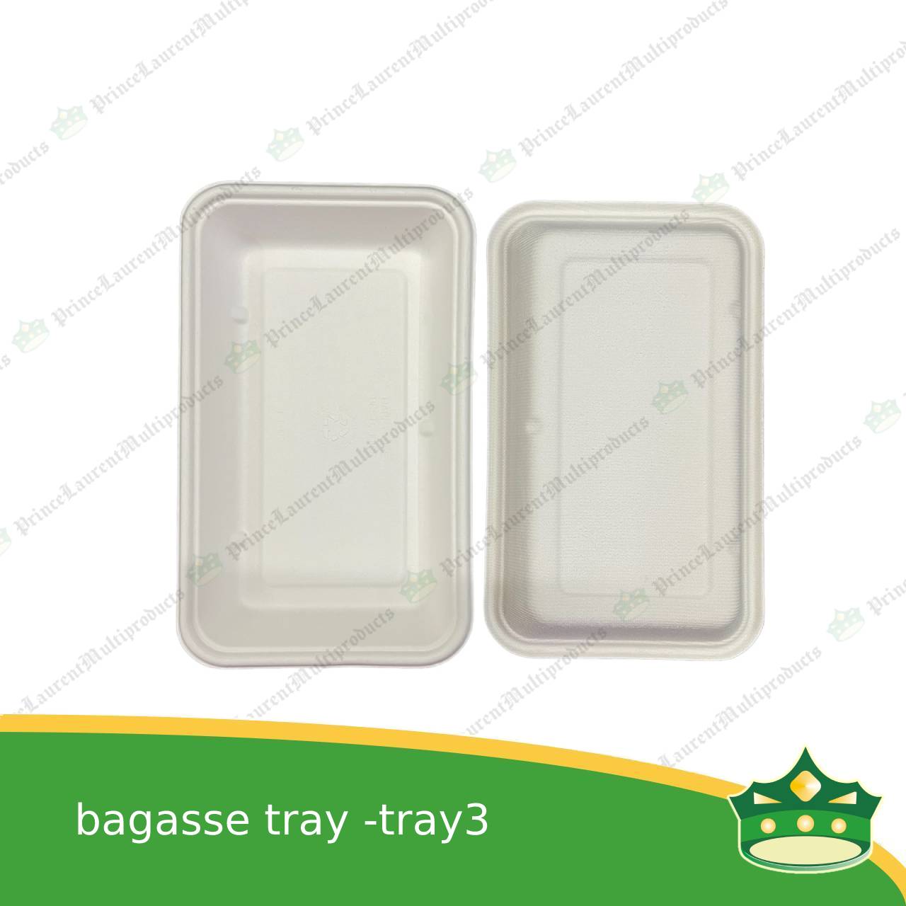 [25 pcs] bagasse paper tray rectangular 6x9 inches fruit tray as grocery packaging, fruit repacking, vegetable repacking, meat repackaging, frozen products repacking, produce packing