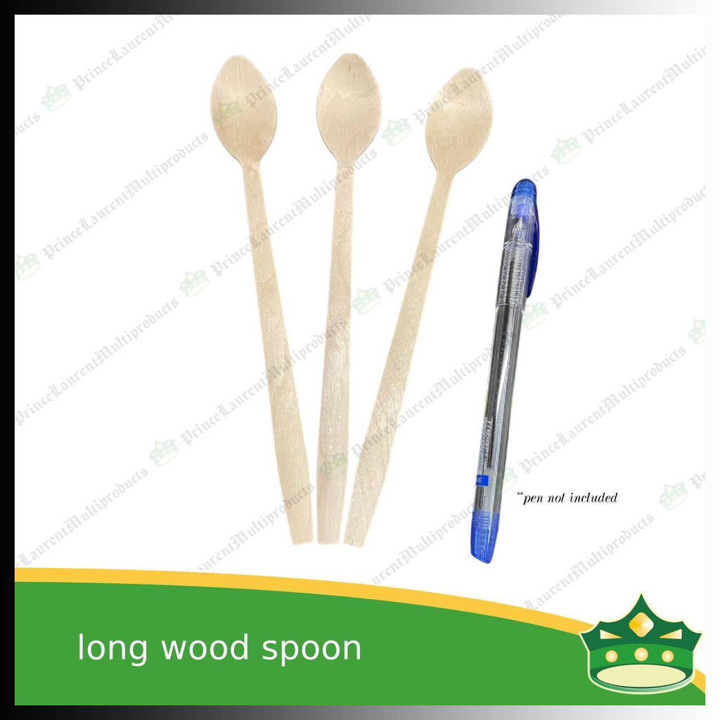 [1 case] halo halo wooden spoon long 20cm disposable biodegradable cutleries as spoon for halo-halo