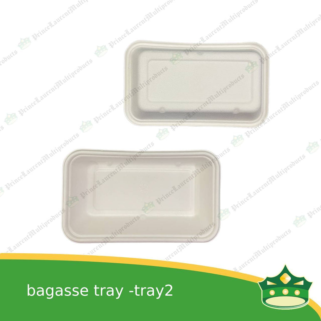 [25 pcs] bagasse paper tray rectangle 4x7 inches fruit tray as grocery packaging, fruit repacking, vegetable repacking, meat repackaging, frozen products repacking, produce packing