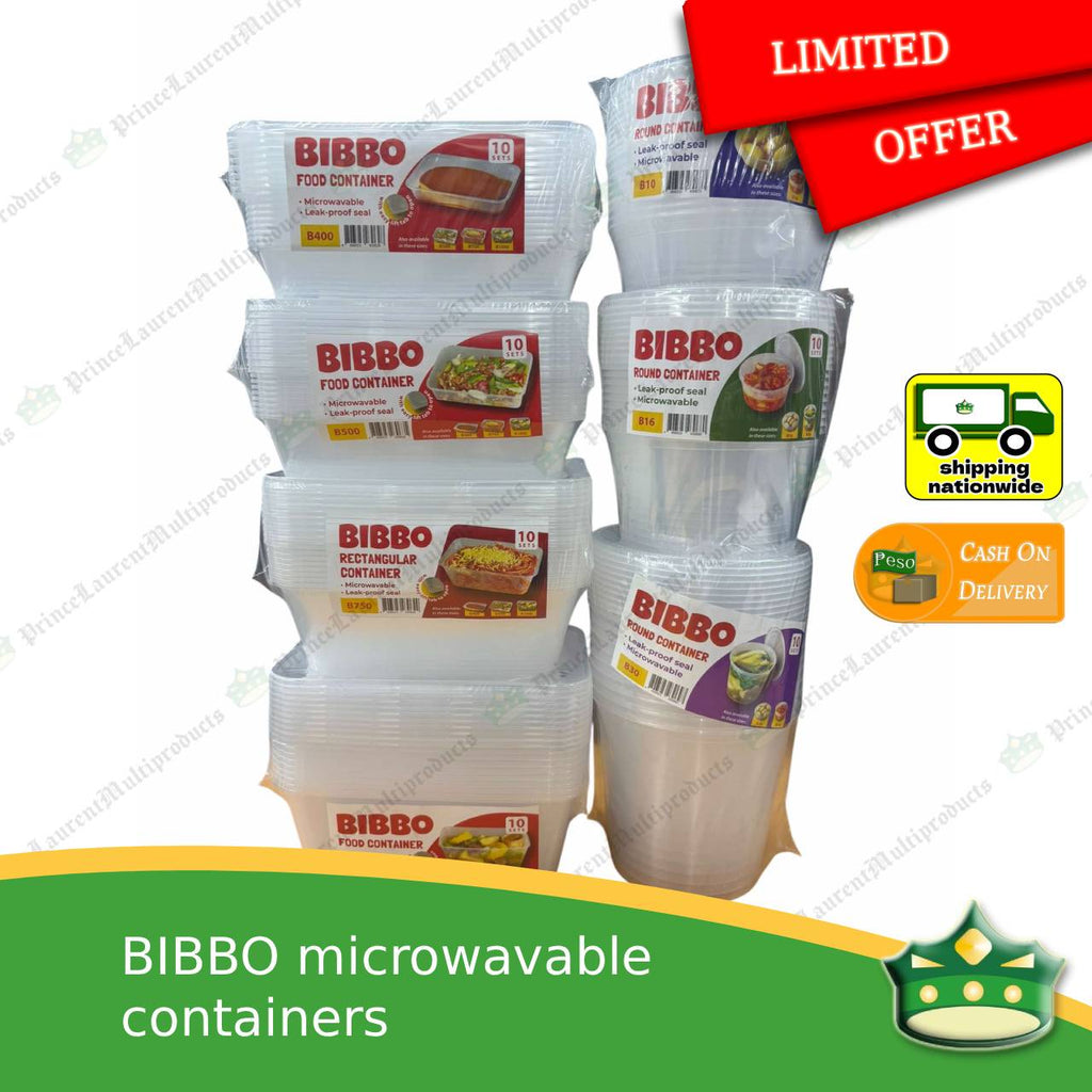 [10 pcs] limited offer only Bibbo microwavable container for packed meals, rice meal, packed lunch