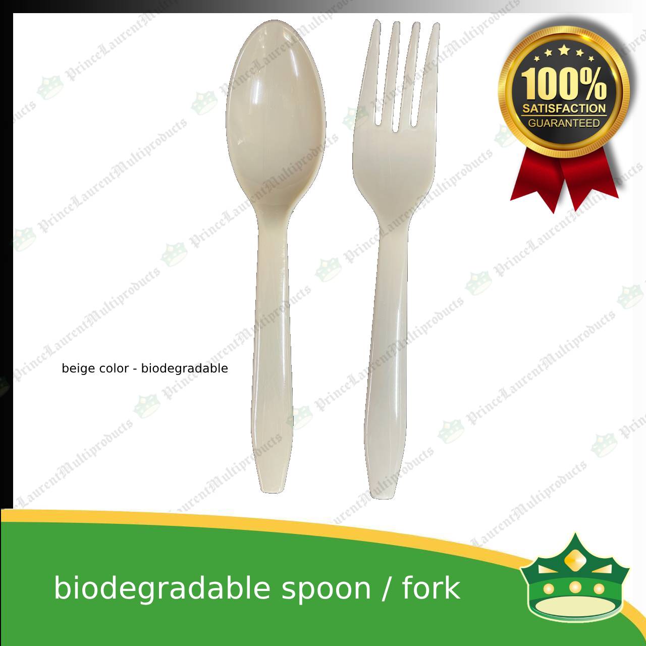 [25 pcs] biodegradable spoon or fork beige 5.875 inches length disposable cutleries for parties events and celebration