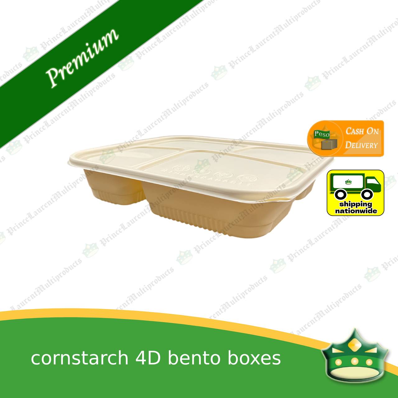 [50 pcs] cornstarch 4D bento box compostable food box biodegradable meal box