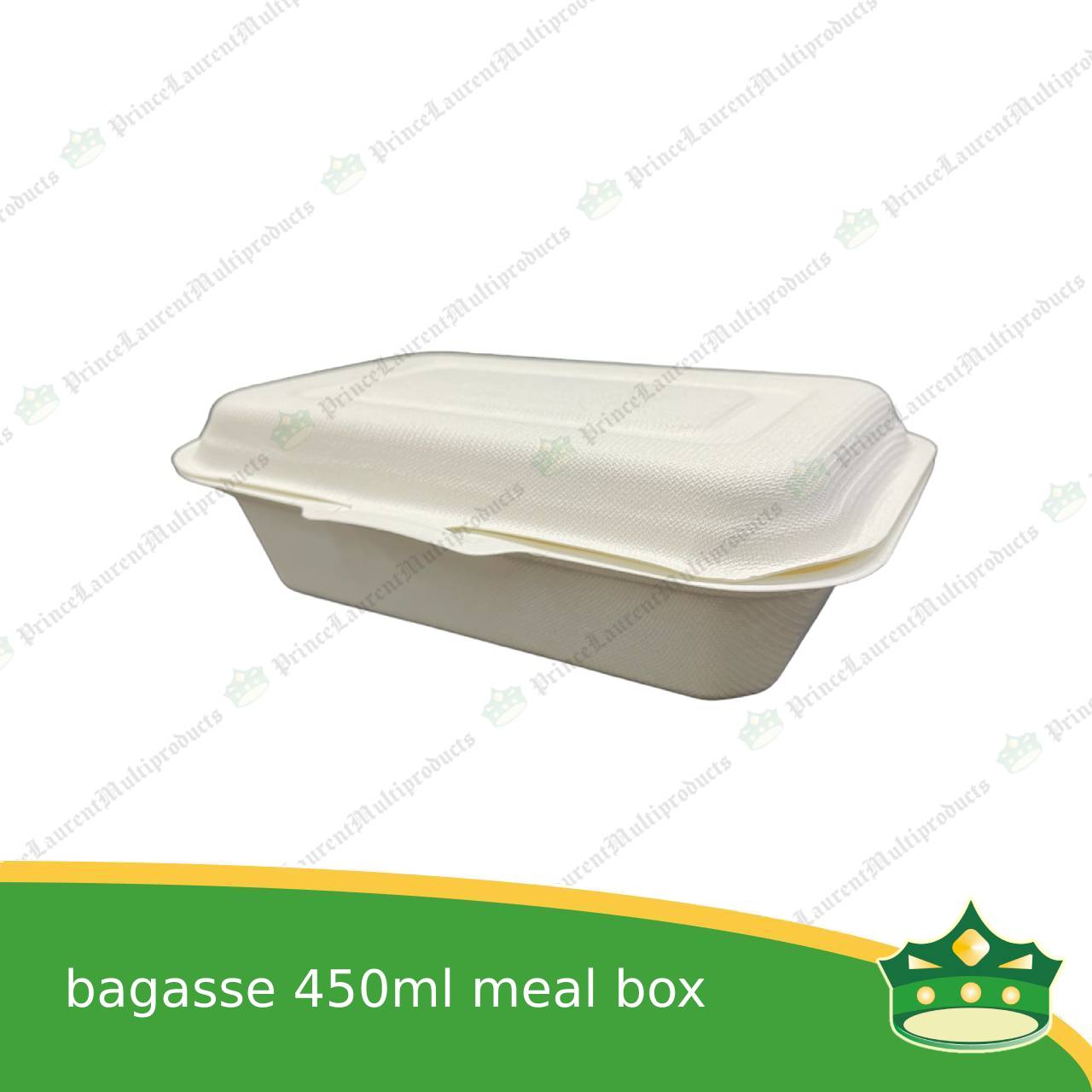 [50 pcs] bagasse 450ml meal box paper take out food box compostable biodegradable take away boxes for meals, rice toppings, catering food