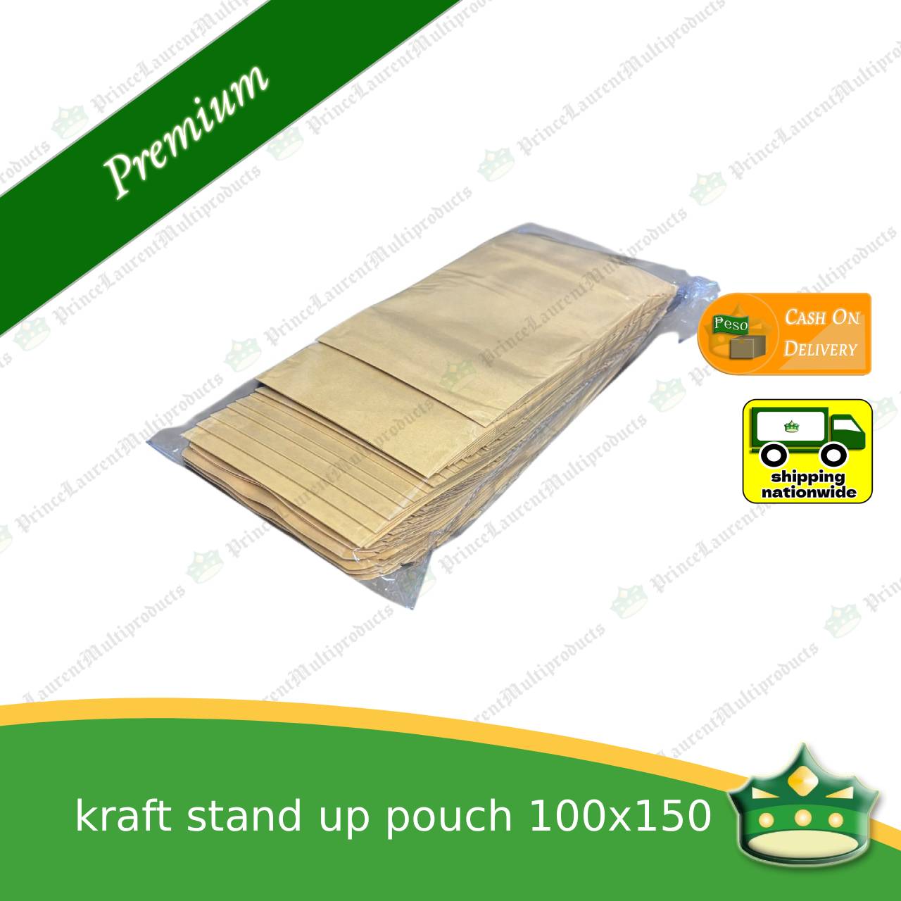 [100 pcs] standup pouch with ziplock kraft with window 100 x 150 mm for repacking corn, peanuts, anchovies dilis, nuts, sweets, sampaloc, chicharon, snacks, baked goodies