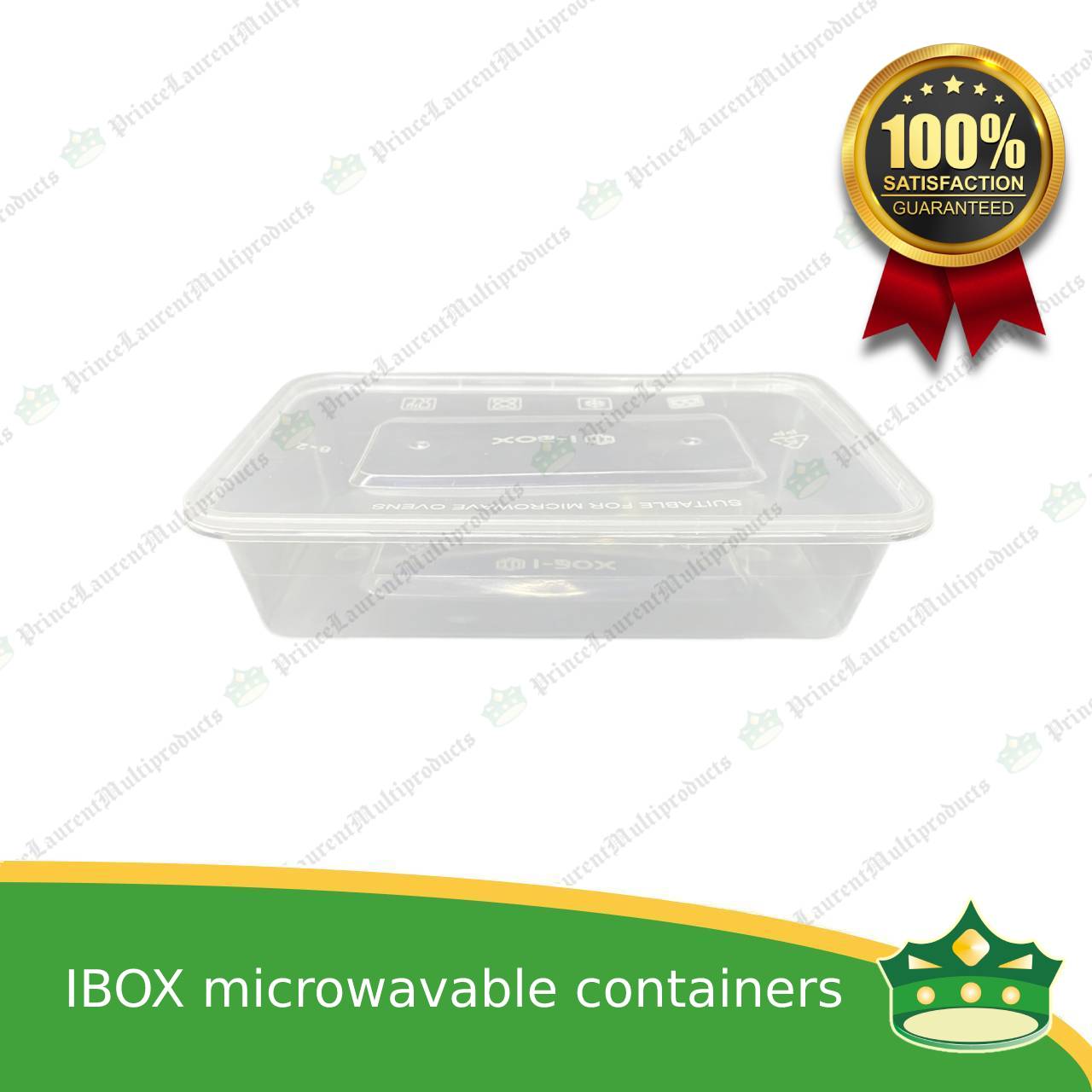 [300 pcs] IBOX brand re500 microwavable plastic rectangular clear containers take out for meals and other food products
