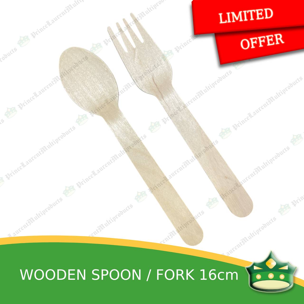 [25 pcs] wooden spoon, fork, spork combi disposable biodegradable cutleries for takeouts as utensils