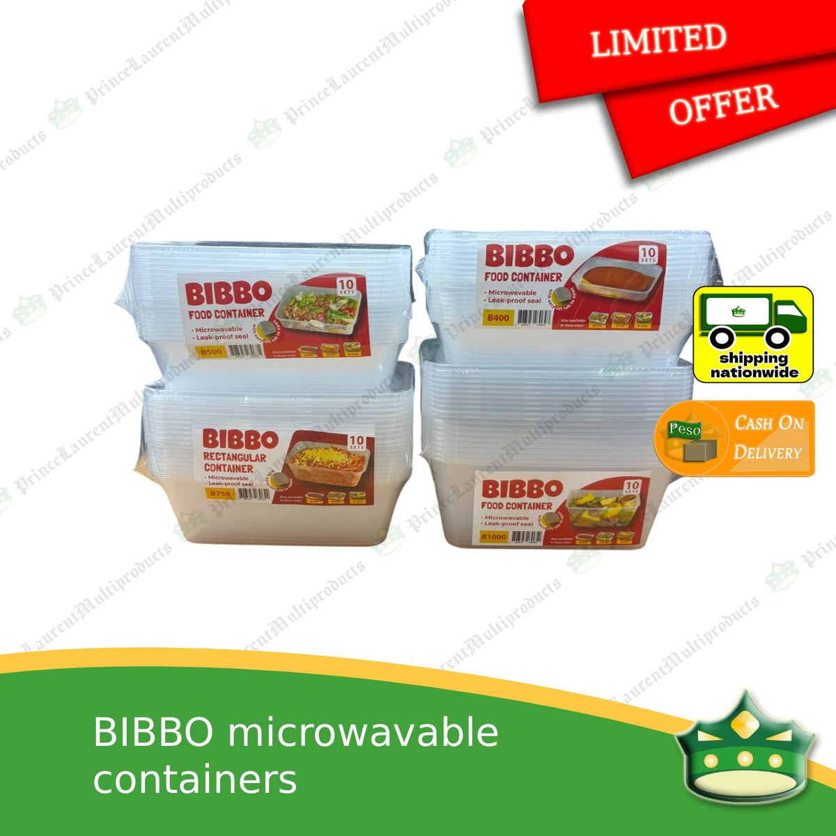 [10 pcs] limited offer only Bibbo microwavable container for packed meals, rice meal, packed lunch