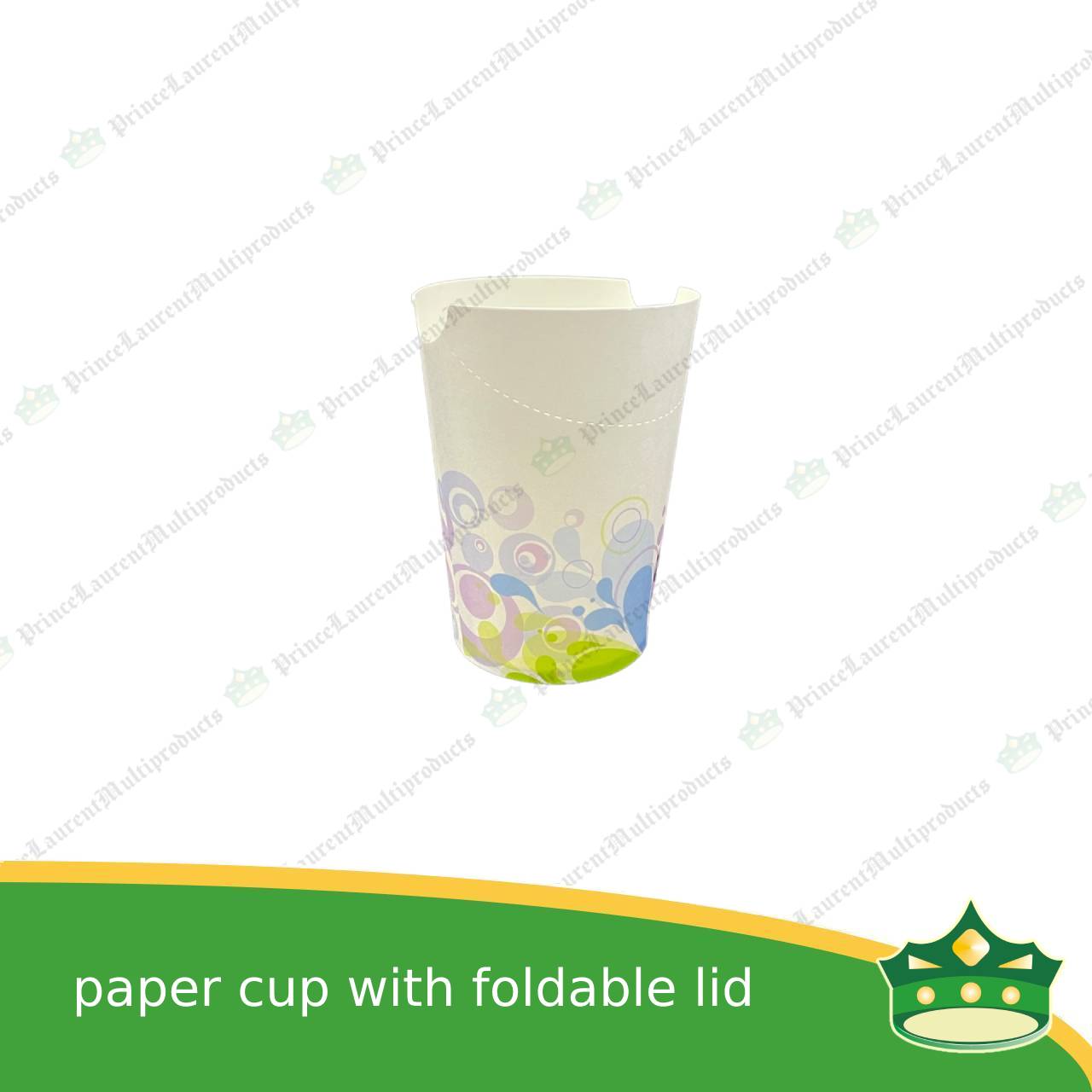 [50 pcs] paper cup with foldable lid for small cup take outs, taste test, promotional cups