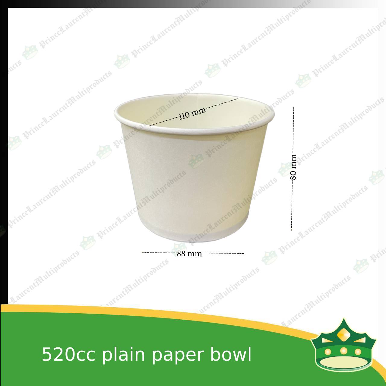 [1000 pcs] paper bowl 520cc plain laminated for stir fry noodles, soup, Hongkong fried noodles, rice toppings, food take out