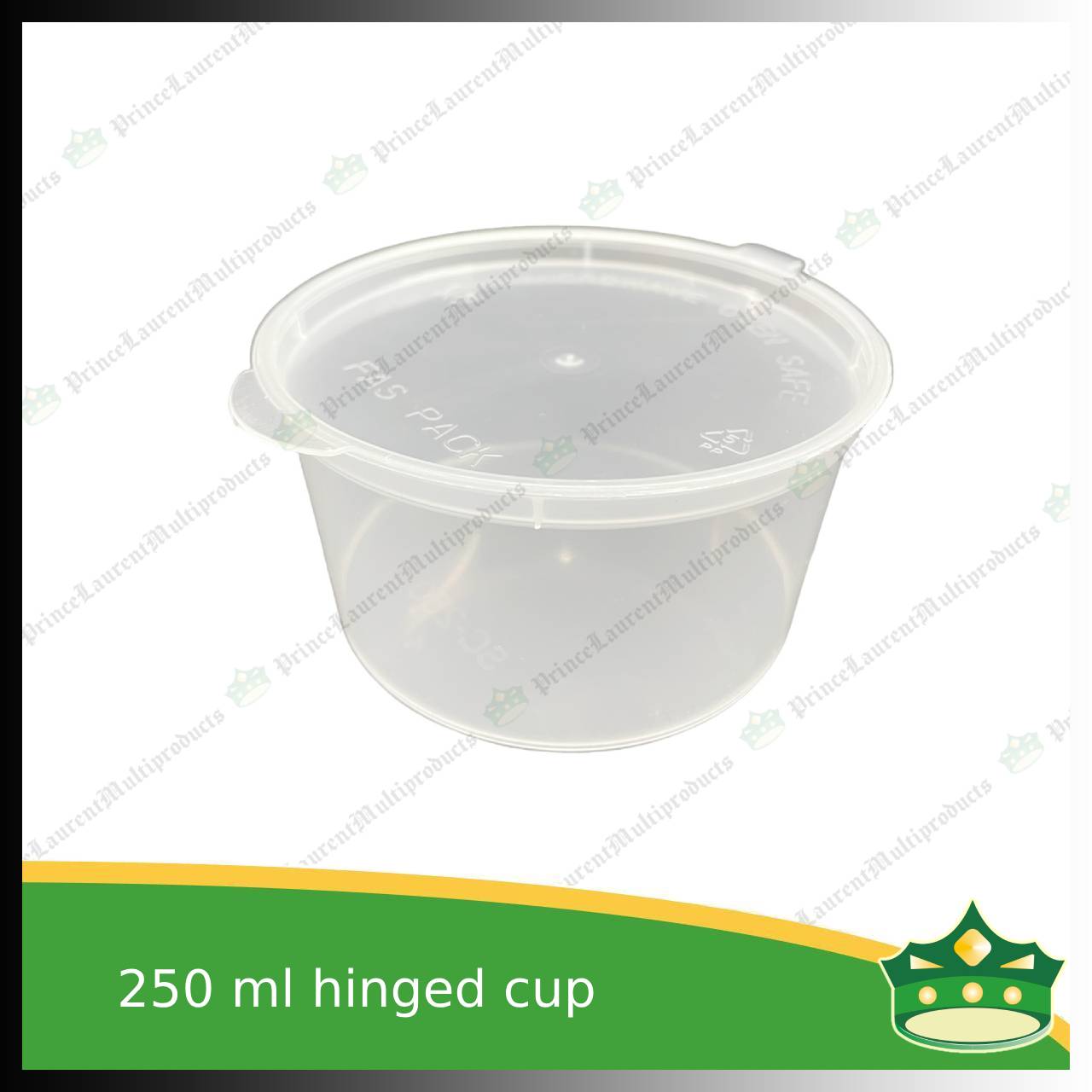 [50 pcs] 250 ml hinged sauce cup clear microwavable plastic with attached lid for take out of sauce gravy specimen / sample cup