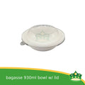 [50 pcs] bagasse soup salad bowl with pet lid paper take out noodles soup compostable biodegradable take away bowl for meals, rice toppings, catering food, noodles, soup, salad