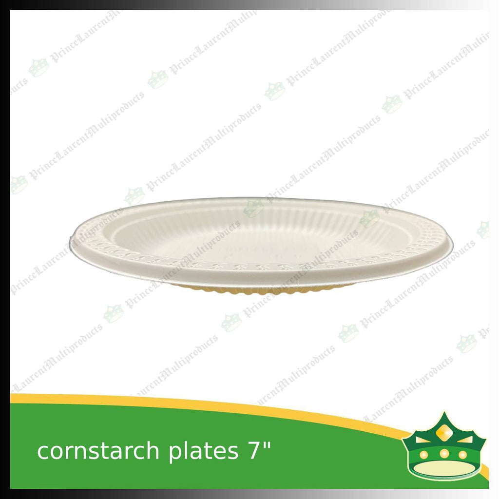 [50 pcs] 7 inch plate compostable cornstarch biodegradable serving plate