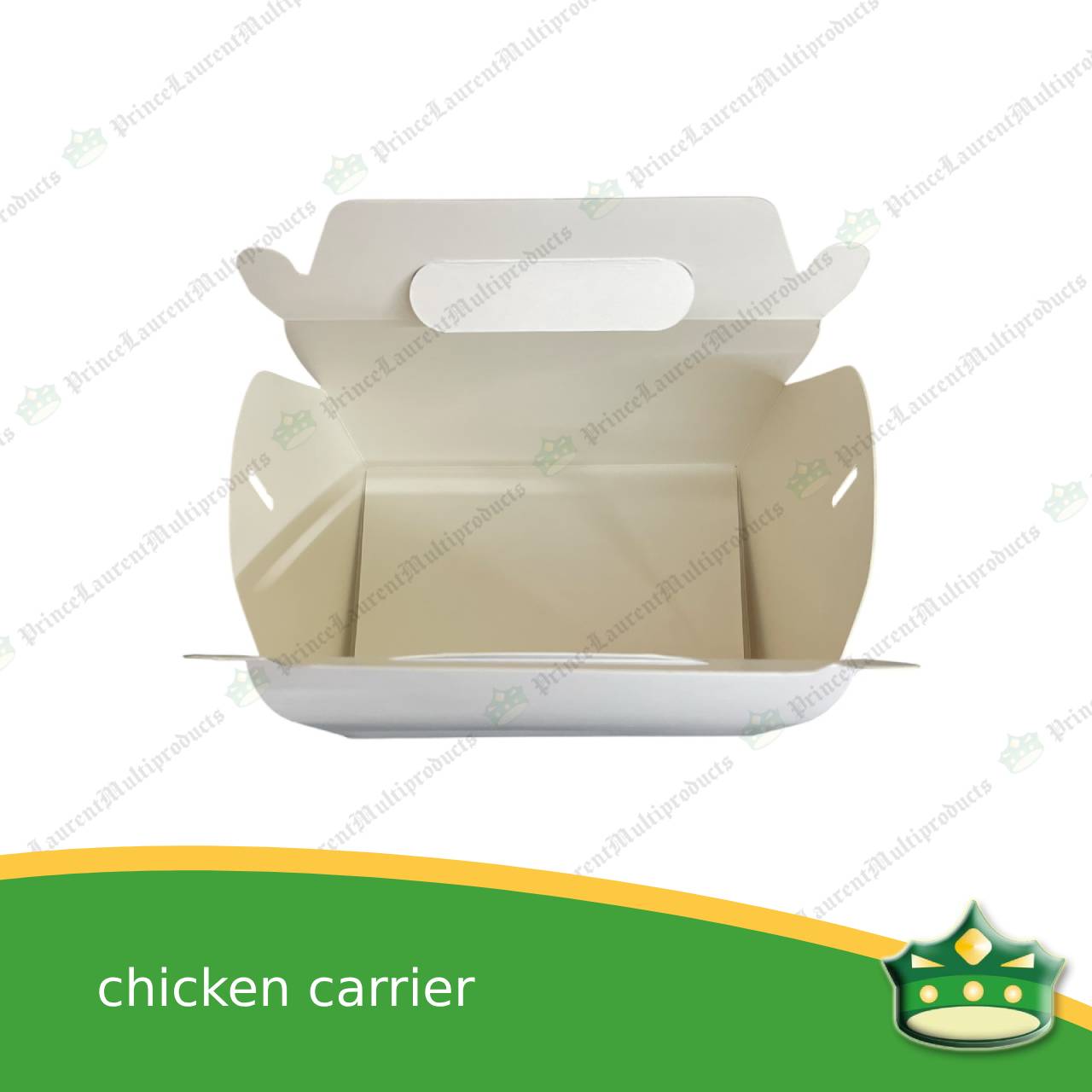 [50 pcs] chicken carrier white carton box with handle for whole chicken