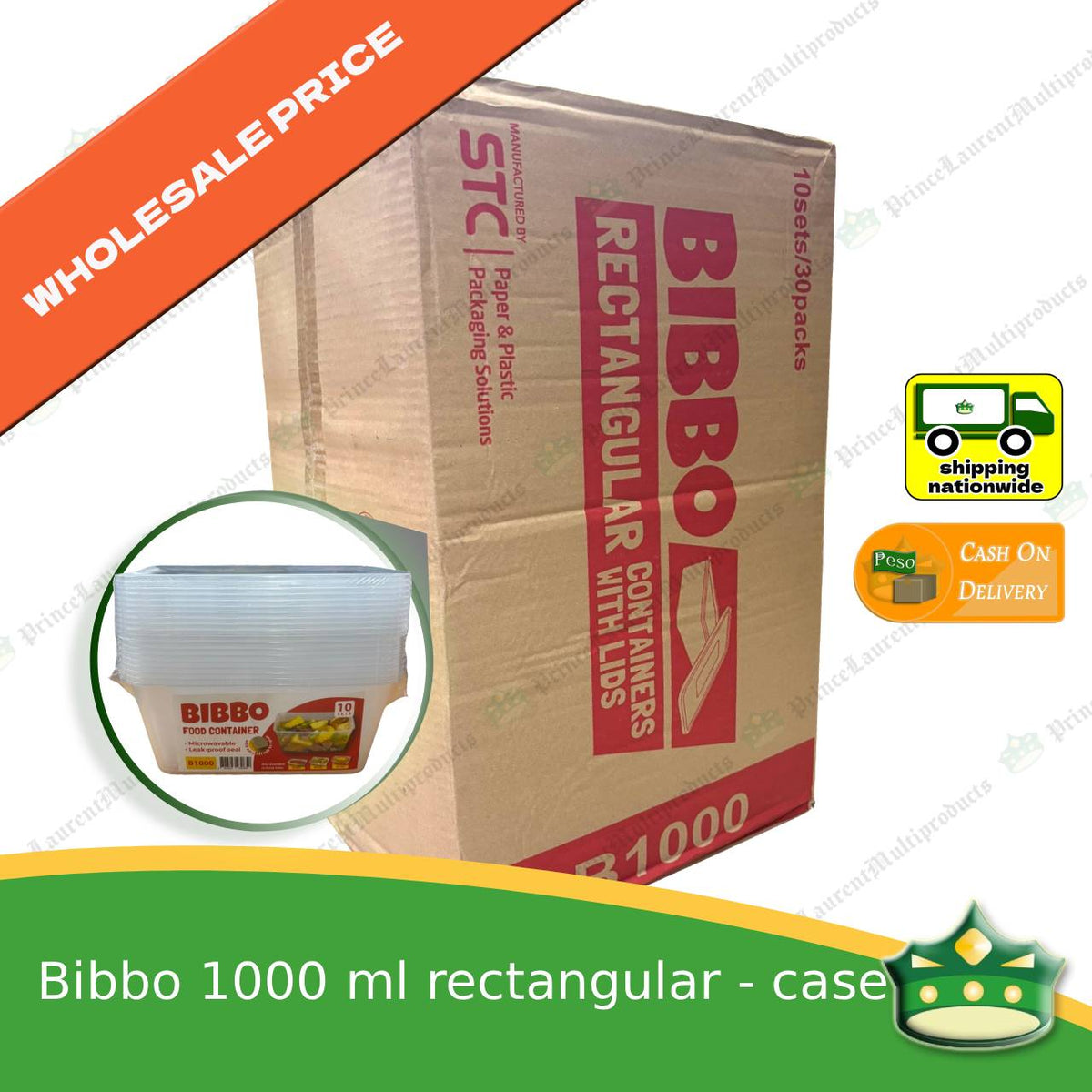 [300 pcs] Bibbo 1000 ml rectangular microwavable container with lids for packed meals rice lunch wholesale