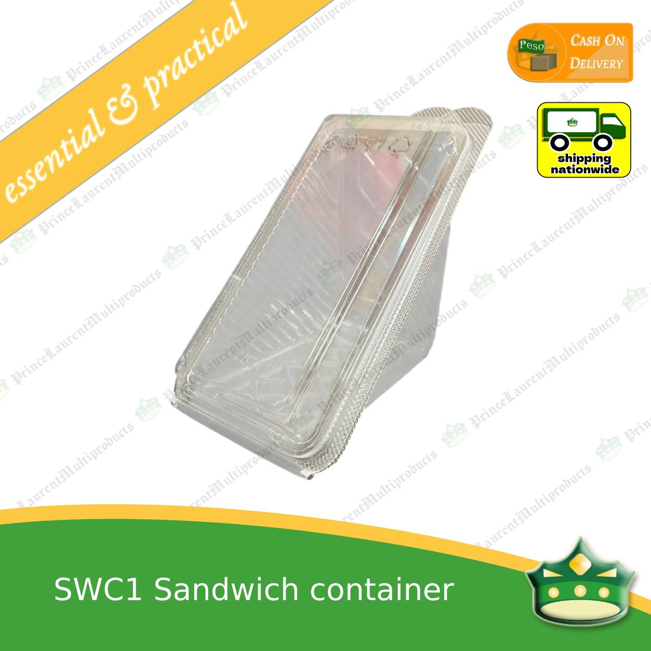 [50 pcs] BIG sandwich container clear OPS clamshell for sliced sandwiches gourmet sandwich