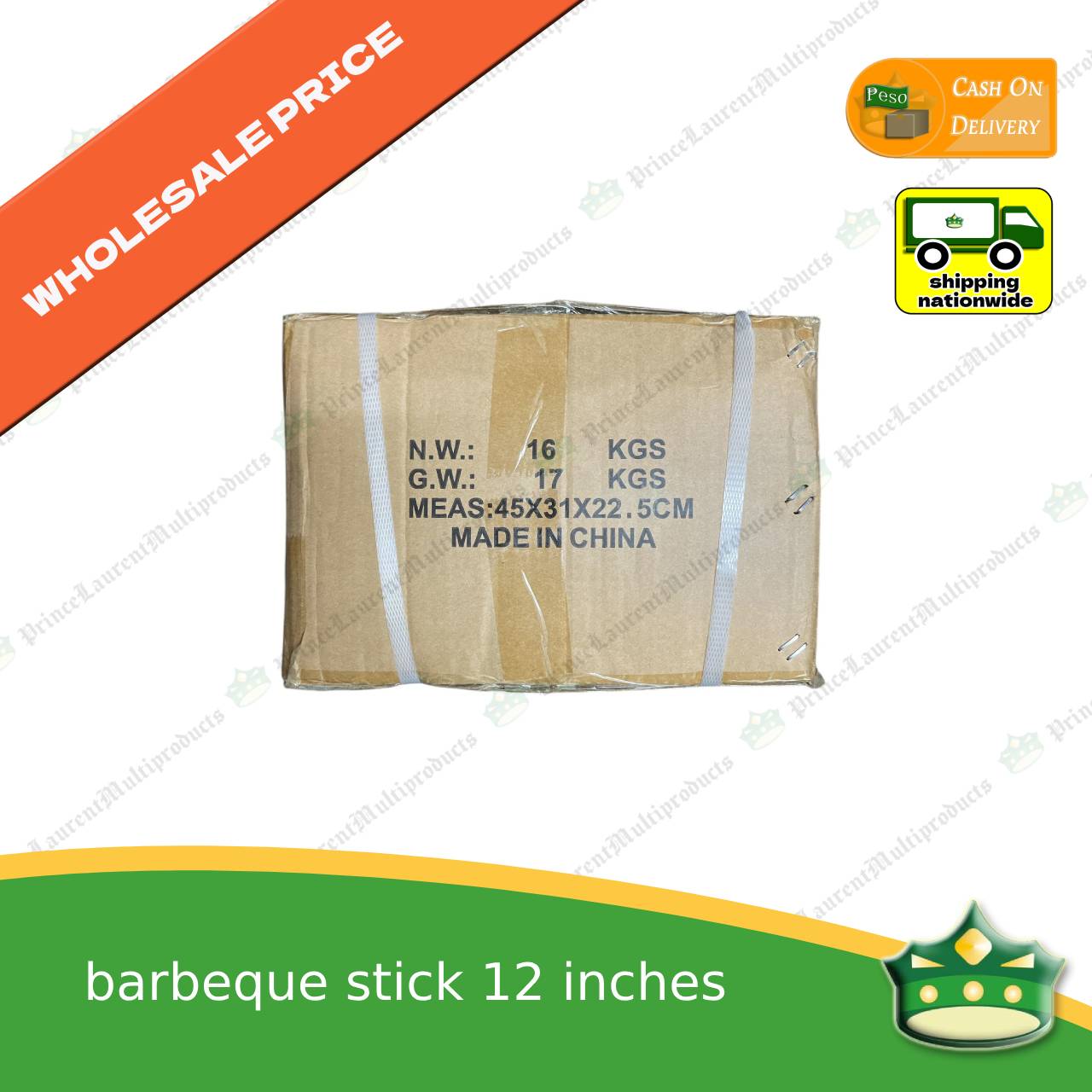 [1 case] Barbeque Stick, Bamboo 12 Inches for wholesale price