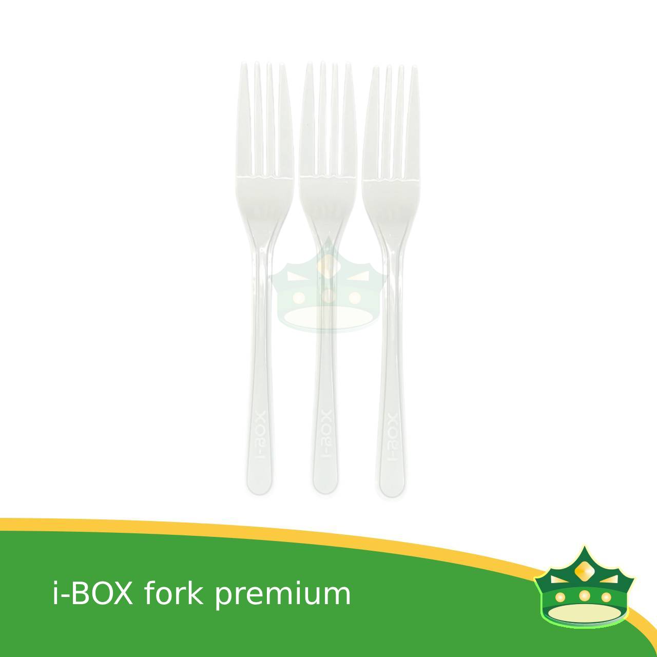 [25 pcs] iBox premium plastic hard spoon or fork white 6.75 inches length disposable cutleries for parties events and celebration