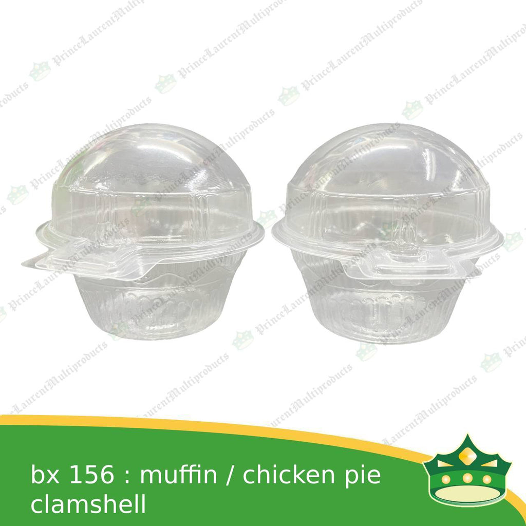 [50 pcs] bx-156 muffin chicken pie clear clamshell for pies, muffins single served, solo muffin solo pie