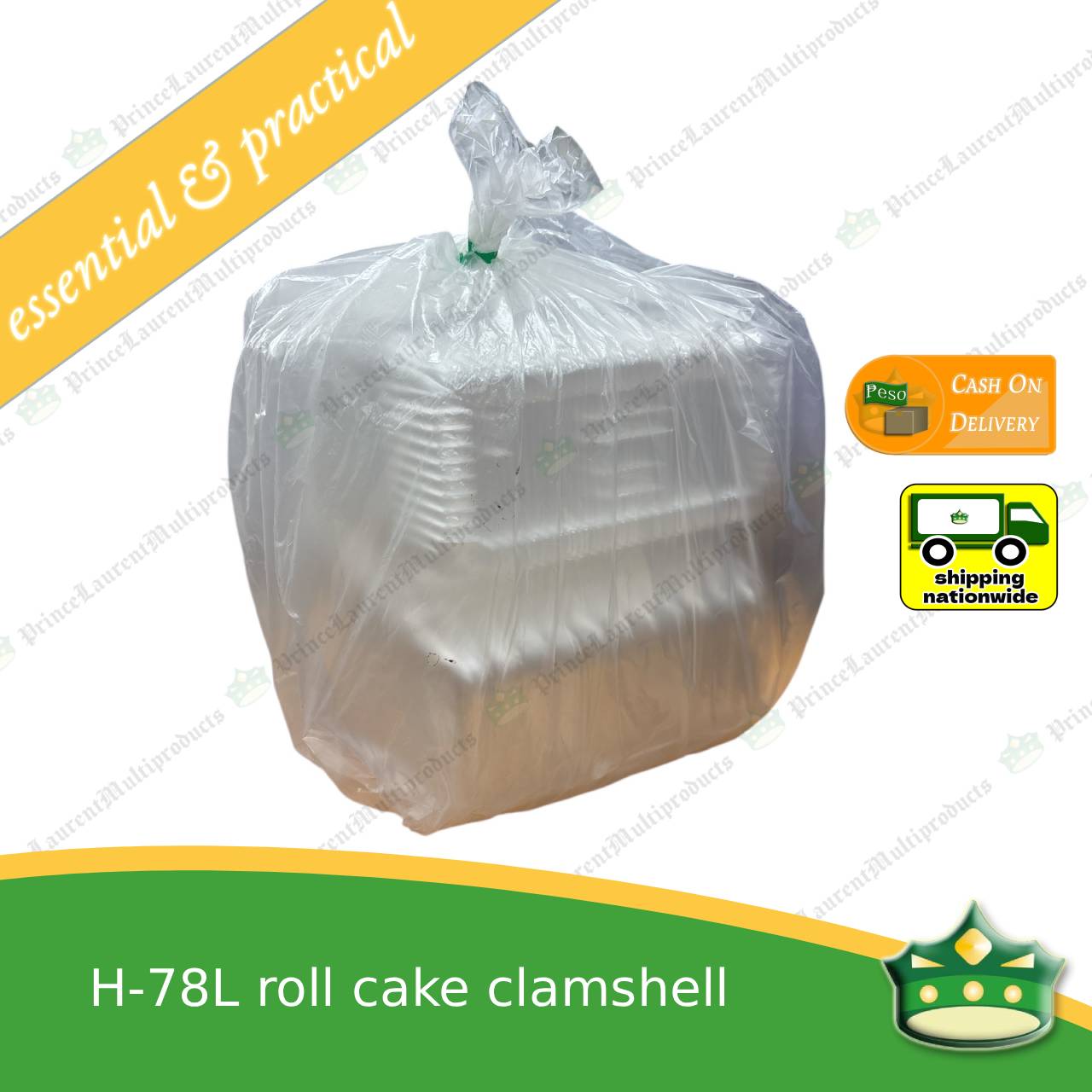[100 pcs] roll cakes clamshell container 7 inches for chiffon roll cake or Brazo de Mercedez