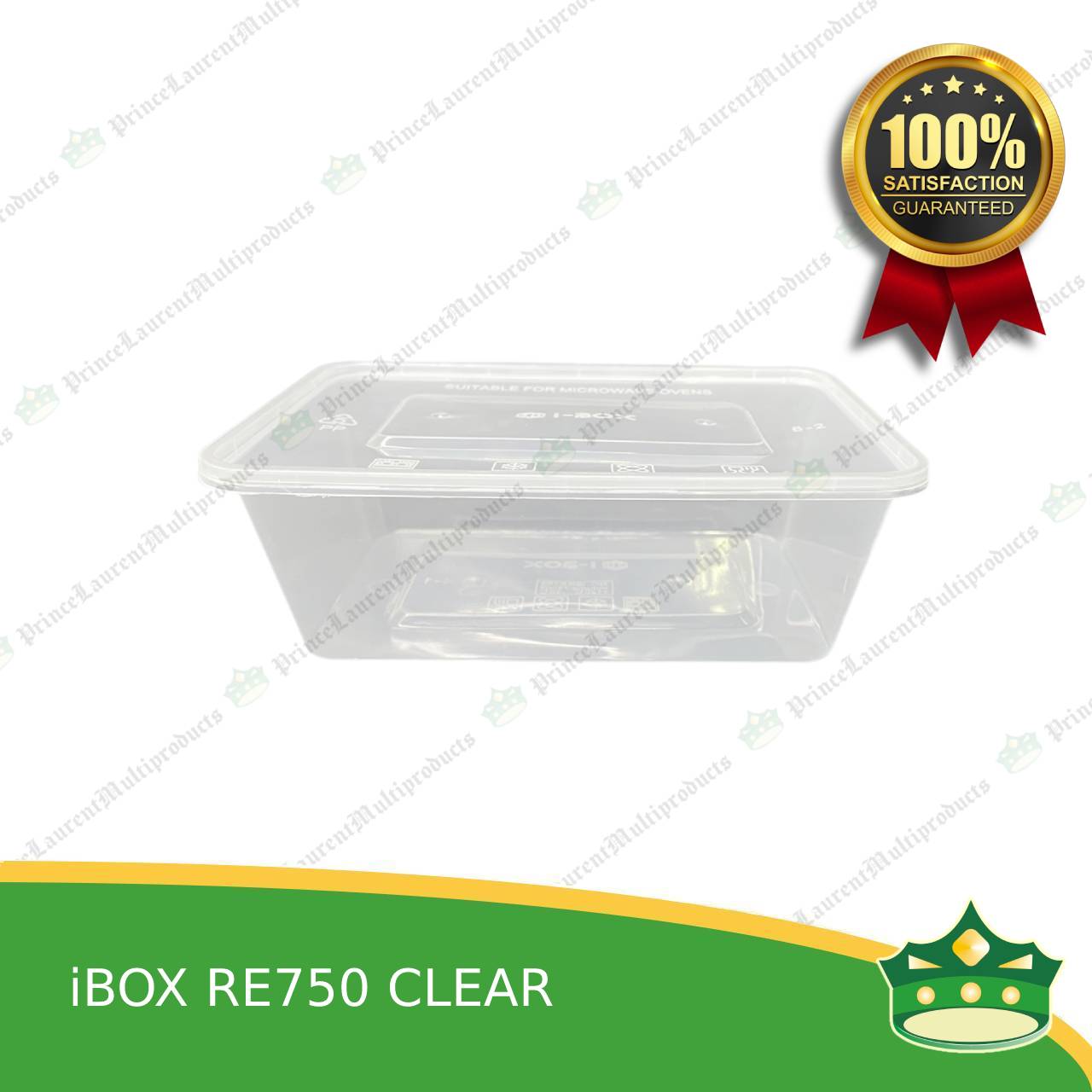 [300 pcs] IBOX brand re750 CLEAR microwavable plastic rectangular containers take out for meals and other food products