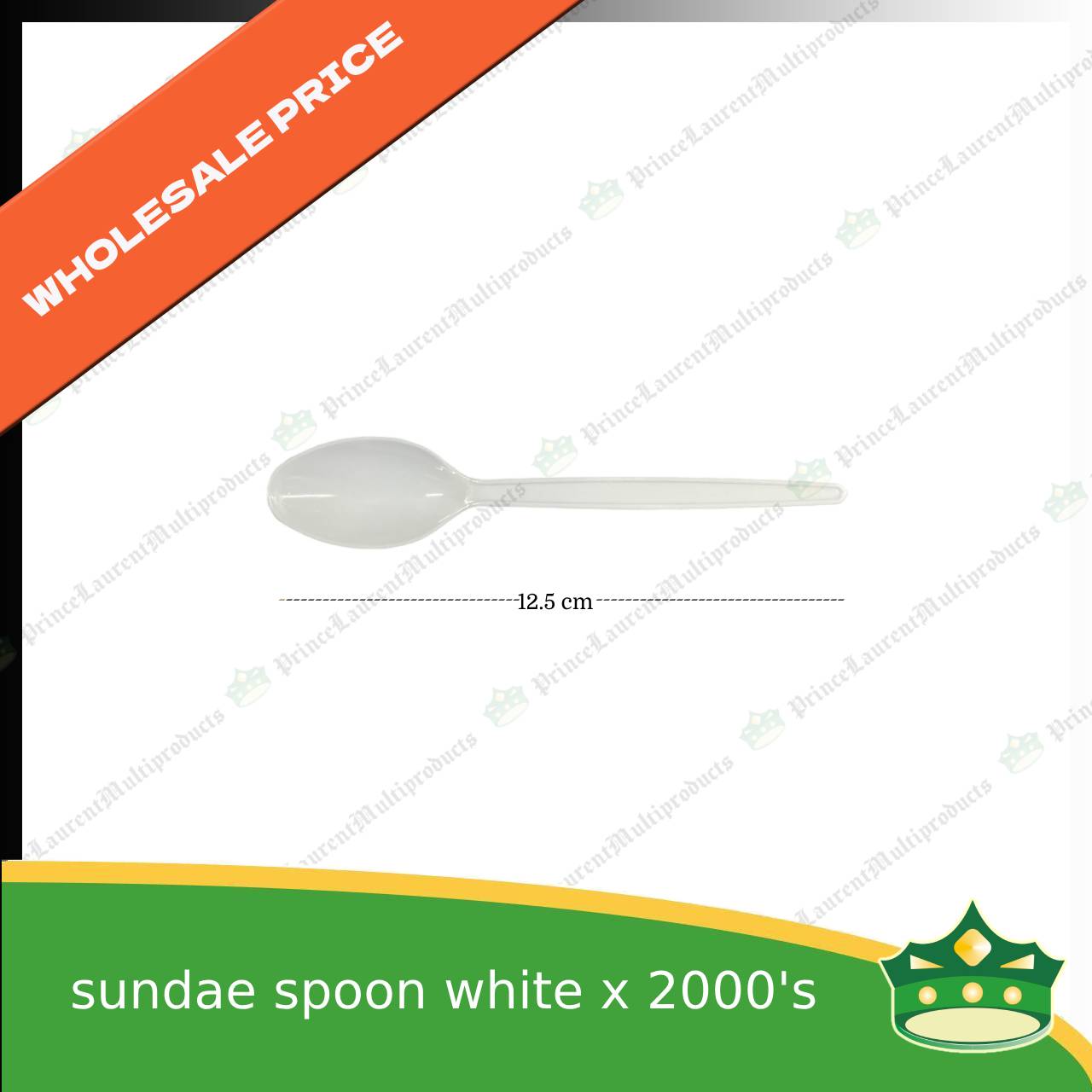 [1 case] sundae, dessert or mini plastic spoon white
