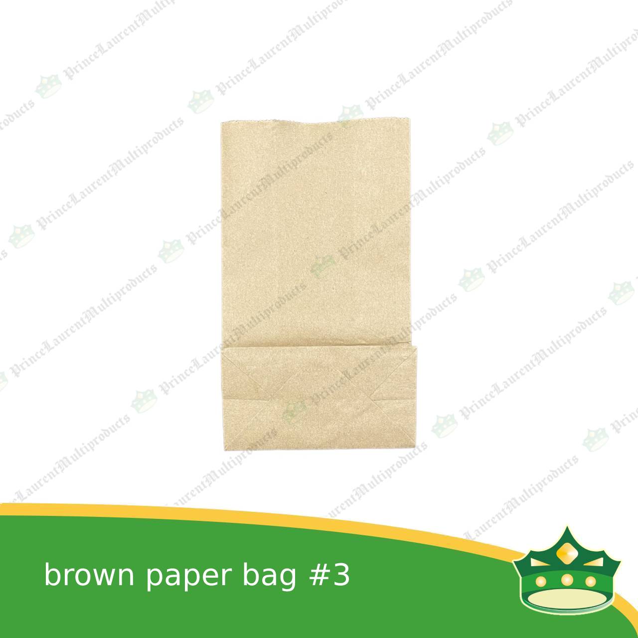 [100 pcs] kraft brown paper bag #3 (2-1/4x4-1/4x7-1/4") for environment friendly packaging