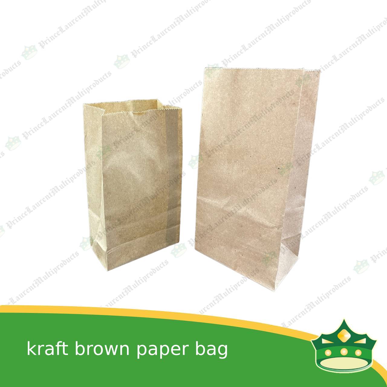 [100 pcs] kraft brown paper bag #2 (2-1/2x3-3/4x8") for environment friendly packaging