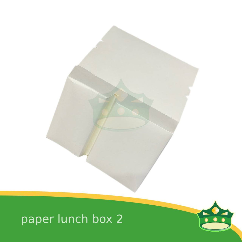 [25 pcs] paper lunch box 2 white laminated or paper bento 2 division, 2 partitions for large meals, viands, ulam, rice toppings, pansit, noodles, take-outs, food deliveries, leak-proof, saucy take-outs